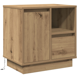 Szafka nocna  z LED Dąb rzemieślniczy 50x34,5x50 cm