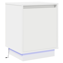 Szafka nocna  z lampkami LED Biała 39x34,5x50 cm