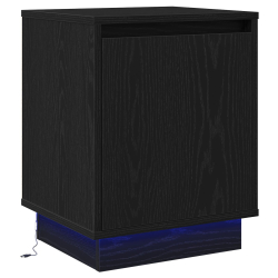 Szafka nocna  z lampkami LED Czarna 39x34,5x50 cm