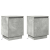 Stoliki nocne  z LED 2 szt. Szary beton 39x34,5x50 cm