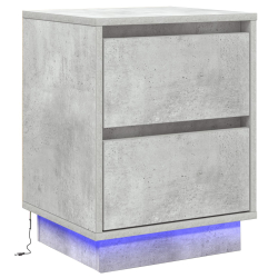 Szafka nocna  z LED-ami Beton Szary 39x34,5x50 cm