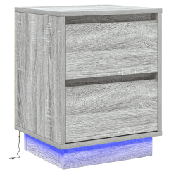 Szafka nocna  z LED-ami Szary Sonoma 39x34,5x50 cm