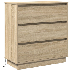 Szafka nocna z LED Sonoma Oak 71x34,5x75 cm z drewna inżynieryjnego