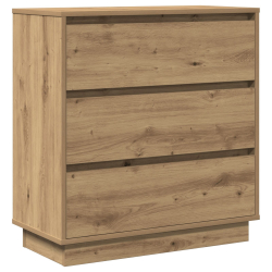 Szafka nocna z LED dąb rzemieślniczy 71x34,5x75 cm materiał drewnopochodny