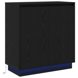 Szafka z LED Czarny Dąb 71x34,5x75 cm Drewno inżynieryjne