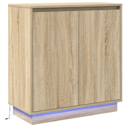 Szafka z LED w kolorze dębu Sonoma - 71 x 34.5 x 75 cm - Wykonana z drewna inżynieryjnego