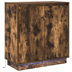 Szafka z LED Wędzone dębowe 71x34,5x75 cm z drewna inżynieryjnego