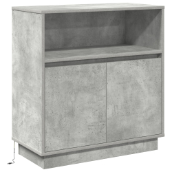 Biała komoda z LED Betonu Szarego 71x34,5x75 cm z drewna inżynieryjnego