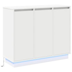 Białe sideboard z LED, 90x32x75 cm, z drewna inżynieryjnego
