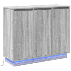Szafka z LED Szary Sonoma 90x32x75 cm Drewno inżynieryjne