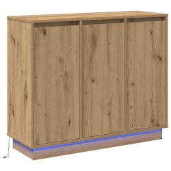 Szafka z oświetleniem LED Dąb rzemieślniczy 90x32x75 cm z drewna inżynieryjnego
