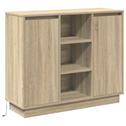 Komoda z LED Dąb Sonoma 90x32x75 cm Materiał drewnopochodny