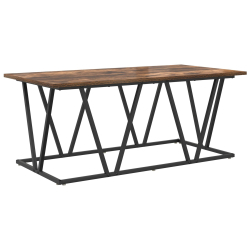 Stolik kawowy z dymionego dębu 100x50x40 cm, z drewna inżynieryjnego i metalu