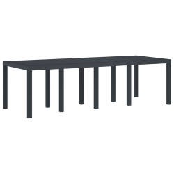 Stół ogrodowy Antracytowy 250x100x73 cm Poly Rattan