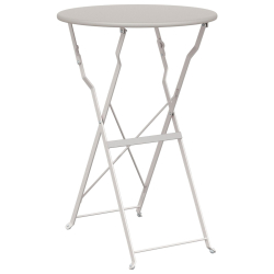 Stół Bistro Składany  Beżowy Ø50x71 cm Stal Malowana