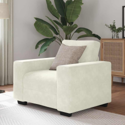 Sofa Fotel Kremowy 60 cm Aksamit
