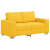 Sofa dwuosobowa jasnożółta 120 cm Tkanina sztruksowa