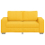 Sofa dwuosobowa jasnożółta 120 cm Tkanina sztruksowa