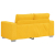 Sofa dwuosobowa jasnożółta 120 cm Tkanina sztruksowa