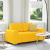 Sofa dwuosobowa jasnożółta 120 cm Tkanina sztruksowa