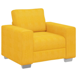 Sofa Fotel Jasnożółty 60 cm Tkanina Corduroy