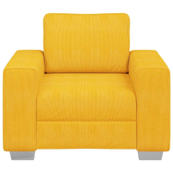 Sofa Fotel Jasnożółty 60 cm Tkanina Corduroy