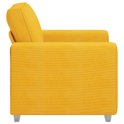 Sofa Fotel Jasnożółty 60 cm Tkanina Corduroy