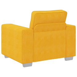 Sofa Fotel Jasnożółty 60 cm Tkanina Corduroy