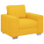 Sofa Fotel Jasnożółty 60 cm Tkanina Corduroy