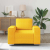 Sofa Fotel Jasnożółty 60 cm Tkanina Corduroy