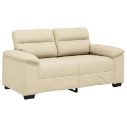 Sofa 2-osobowa kremowa 120 cm Tkanina