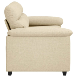 Sofa 2-osobowa kremowa 120 cm Tkanina
