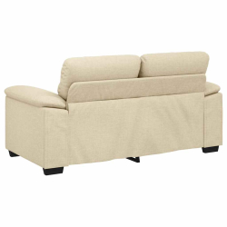 Sofa 2-osobowa kremowa 120 cm Tkanina