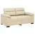 Sofa 2-osobowa kremowa 120 cm Tkanina