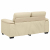 Sofa 2-osobowa kremowa 120 cm Tkanina