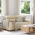 Sofa 2-osobowa kremowa 120 cm Tkanina