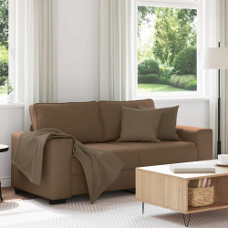 Sofa 2-osobowa, brązowa, 140 cm, tkaniną
