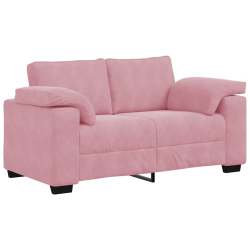 Sofa dwuosobowa, różowa, 120 cm, aksamit
