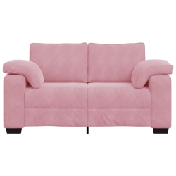 Sofa dwuosobowa, różowa, 120 cm, aksamit