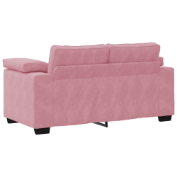 Sofa dwuosobowa, różowa, 120 cm, aksamit