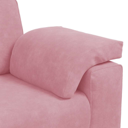 Sofa dwuosobowa, różowa, 120 cm, aksamit