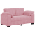 Sofa dwuosobowa, różowa, 120 cm, aksamit