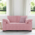 Sofa dwuosobowa, różowa, 120 cm, aksamit