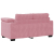 Sofa dwuosobowa, różowa, 120 cm, aksamit
