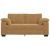 Sofa dwuosobowa, brązowa, 140 cm, aksamit