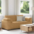 Sofa dwuosobowa, brązowa, 140 cm, aksamit