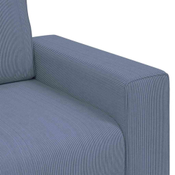 Sofa dwuosobowa, niebieska, 140 cm, tkanina sztruksowa
