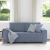 Sofa dwuosobowa, niebieska, 140 cm, tkanina sztruksowa