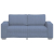 Sofa dwuosobowa, niebieska, 140 cm, tkanina sztruksowa