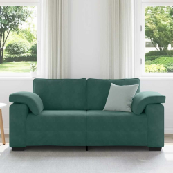 Sofa dwuosobowa, ciemnozielona, 140 cm, aksamit